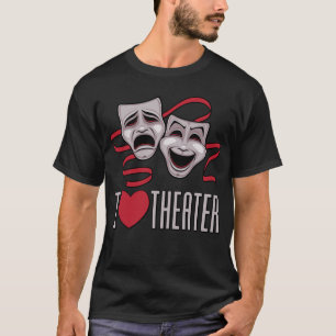 Camiseta Máscaras de Comédia e Tragédia de Teatro que Eu Am