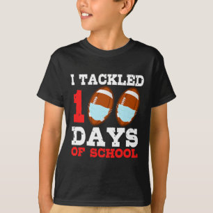 Camiseta Máscaras de futebol divertido 100 dias de escola p