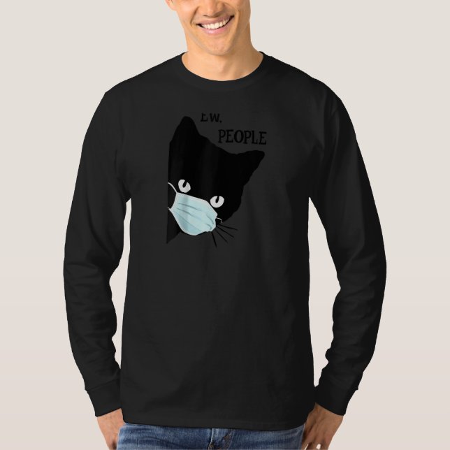 Camiseta Máscaras de Gato Negra Ow Pessoas Mowy Cat Raglan (Frente)