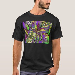 Camiseta Máscaras de Penas do Mardi Gras Psicodélico Presen