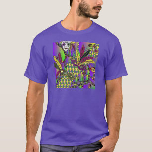 Camiseta Máscaras de penas do Mardi Gras Psychedelic
