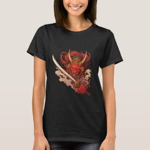 Camiseta Máscaras de Samurai Guerreiro Espírito Demônio Med