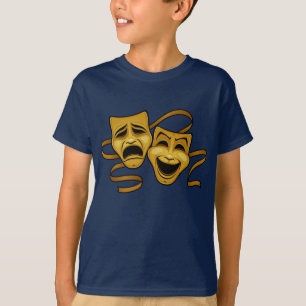 Camiseta Máscaras Douradas De Comédia E Teatro De Tragédia