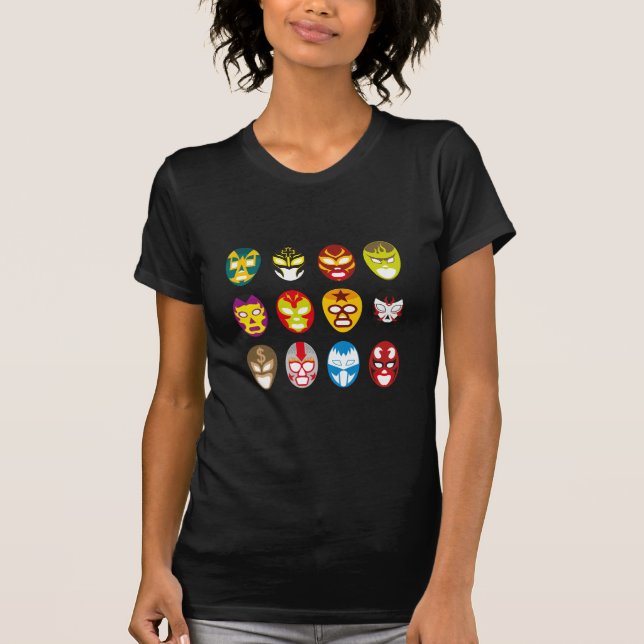 Camiseta Máscaras mexicanas da luta (Frente)