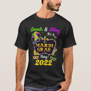 Camiseta Máscaras Miçangas e Bling É uma Coisa Mardi Gras 2