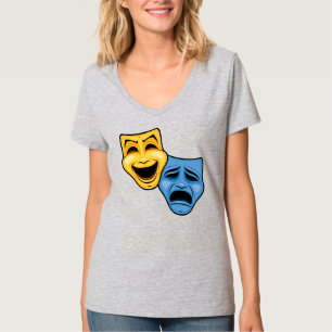 Camiseta Máscaras Teatrais Clássicas de Comédia e Tragédia