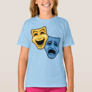 Camiseta Máscaras Teatrais Clássicas de Comédia e Tragédia