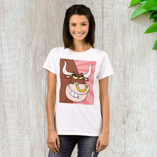 Camiseta Máscoa de Touro Irritado e Ferido com Anel Nariz
