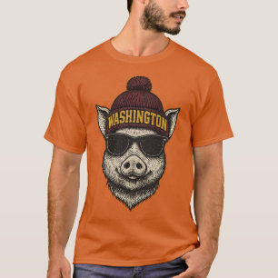 Camiseta Máscot de Futebol de Washington, Cores de Conforto