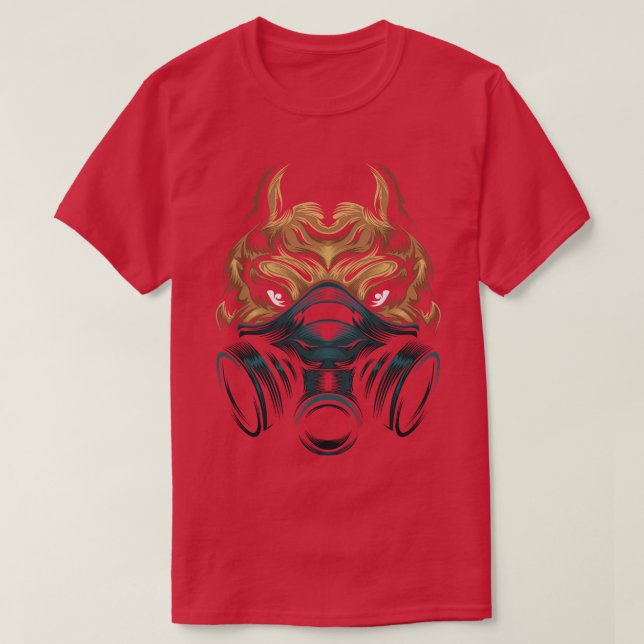 Camiseta Mascot de Máscara Pitbull Cabeça (Frente do Design)
