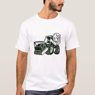 Camiseta Mascot de Trator Mulching com o Angry Beaver