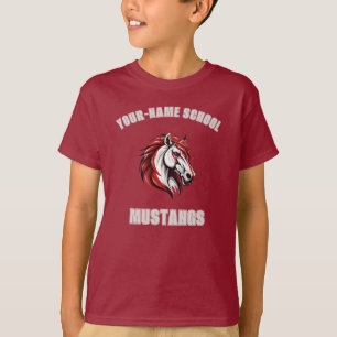 Camiseta Mascot Stallion Mustang Horse PERSONALIZADO Verm