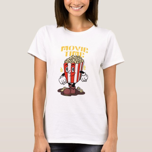 Camiseta Mascote Cartoon de Pipoca (Frente)