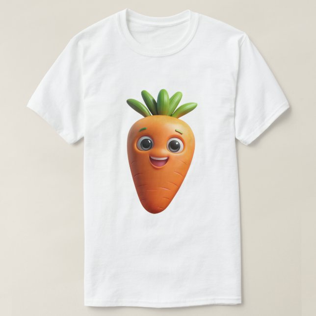 Camiseta Mascote Cenoura Desenho 3D (Frente do Design)