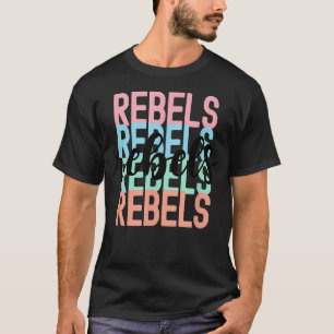 Camiseta Mascote da Equipe Rebels Espírito Escolar Jogo