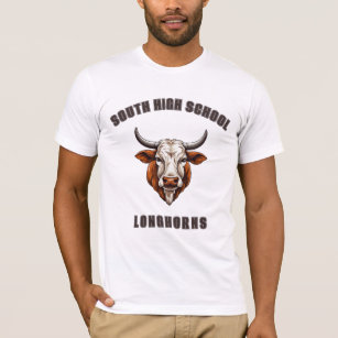 Camiseta Mascote de Bulls Longhorn PERSONALIZADO   Equipe d