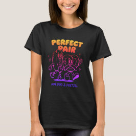 Camiseta Mascote de Cachorro-Quente e Pretzel Vintage - Ret
