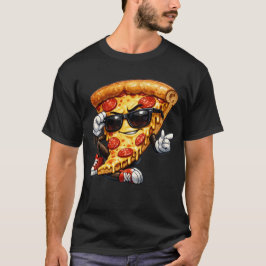 Camiseta Mascote de Fatia de Pizza Legal com Óculos de Sol 