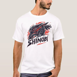 Camiseta Mascote de Jogos Shinobi Cyber Wolf Gráfico - Japo