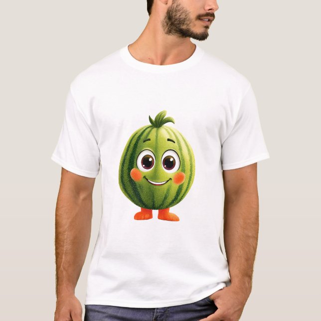 Camiseta Mascote de Melancia Alegre (Frente)