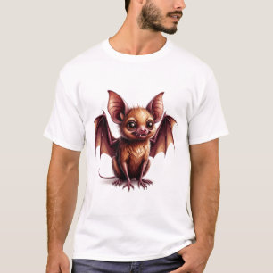 Camiseta Mascote de Morcego de Olhos Grandes de Halloween �