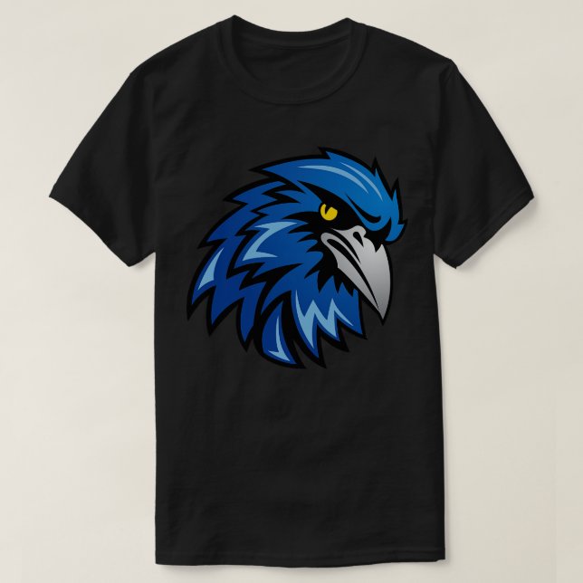 Camiseta Mascote de pássaro azul 1 (Frente do Design)