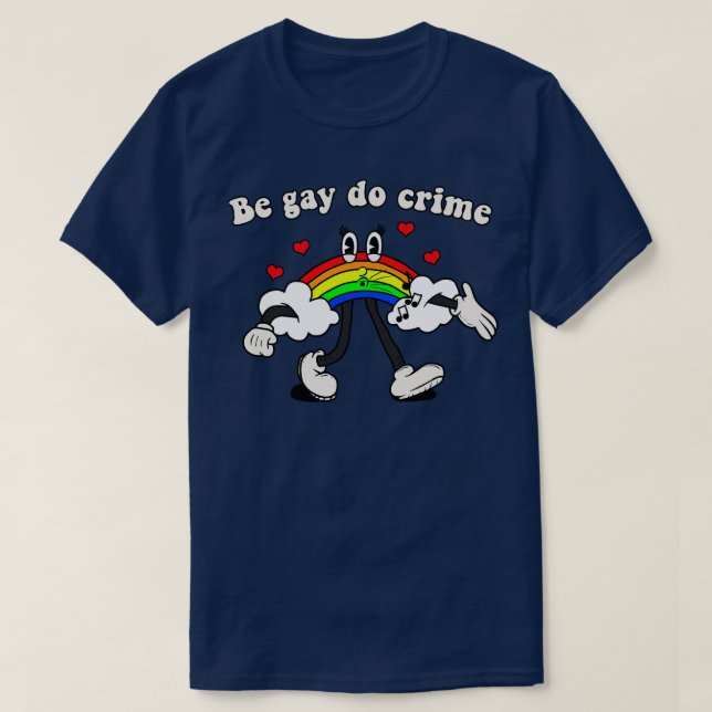 Camiseta Mascote de personagem retrô-arco-íris (Frente do Design)