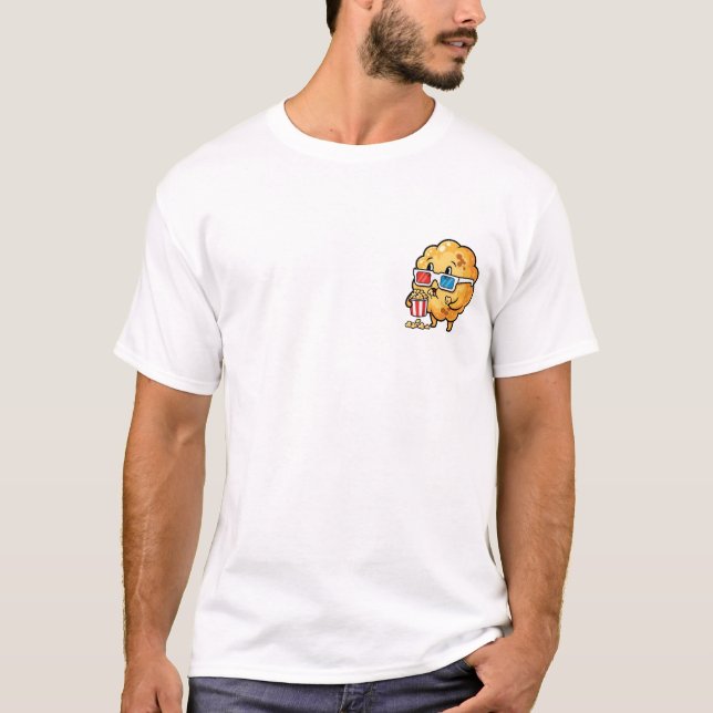 Camiseta Mascote de Pipoca de Cinema 3D (Frente)