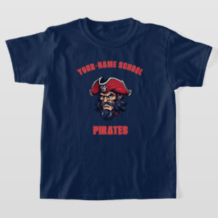 Camiseta Mascote de Pirata PERSONALIZADA   Red - Equipe da 