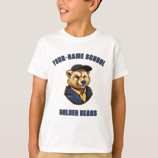 Camiseta Mascote de Urso PERSONALIZADO | Azul e Dourado - E