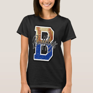 Camiseta Mascote do Time de Beisebol Bulldogs Orgulho Espír