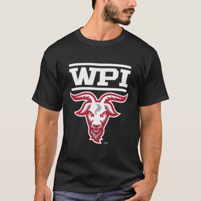 Camiseta Mascote do tórax esquerdo dos Engenheiros Wpi (Frente)