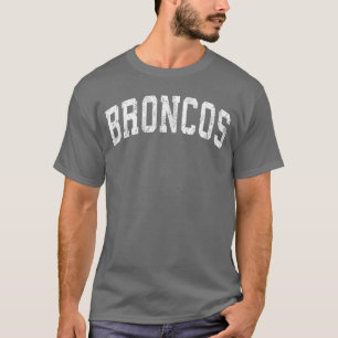 Camiseta Mascote dos Broncos Design de Nome Esportivo Atlét