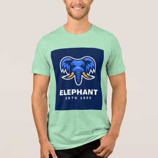 Camiseta Mascote Elefante Vintage, Est 1895 Azul