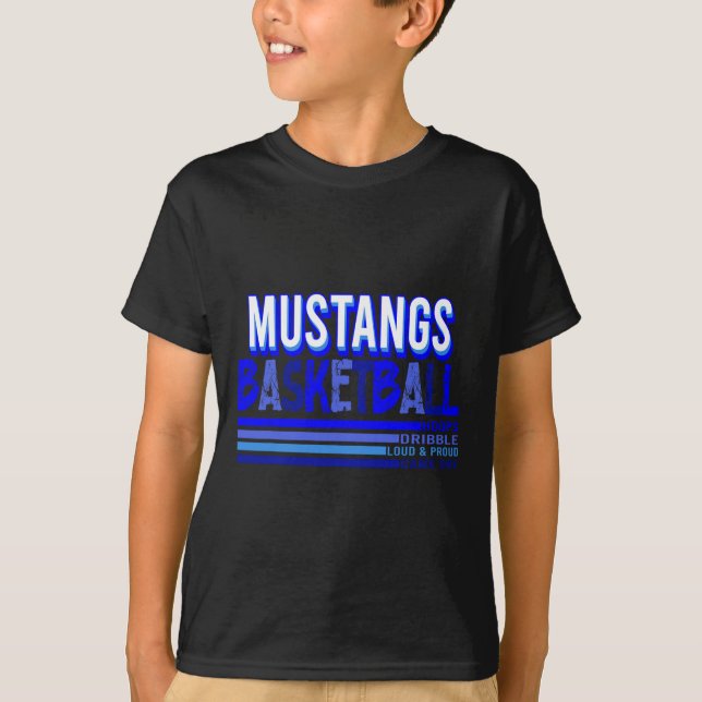 Camiseta Mascote Espírito Escolar Mustangs Sketll Mãe Sketl (Frente)