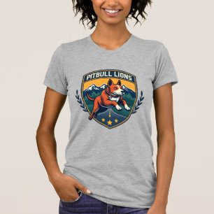 Camiseta Mascote Esportivo Vintage Leões Pitbull Vetor D