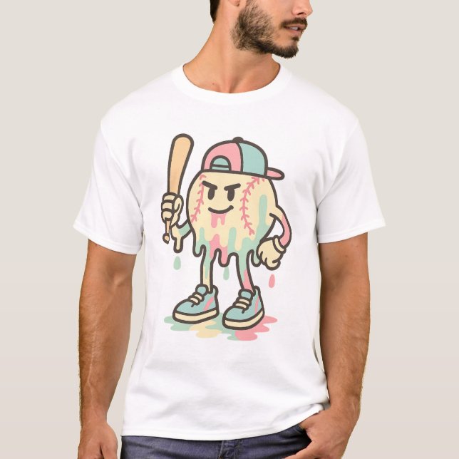 Camiseta Mascote legal de Baseball com Bat Engraçado (Frente)
