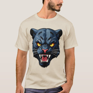 Camiseta Mascote Pantera Rugindo Feroz