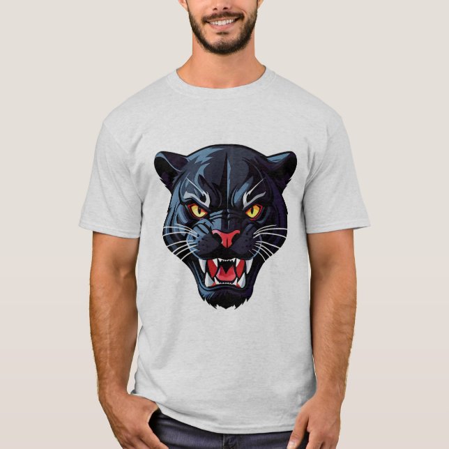Camiseta Mascote Pantera Rugindo Feroz (Frente)