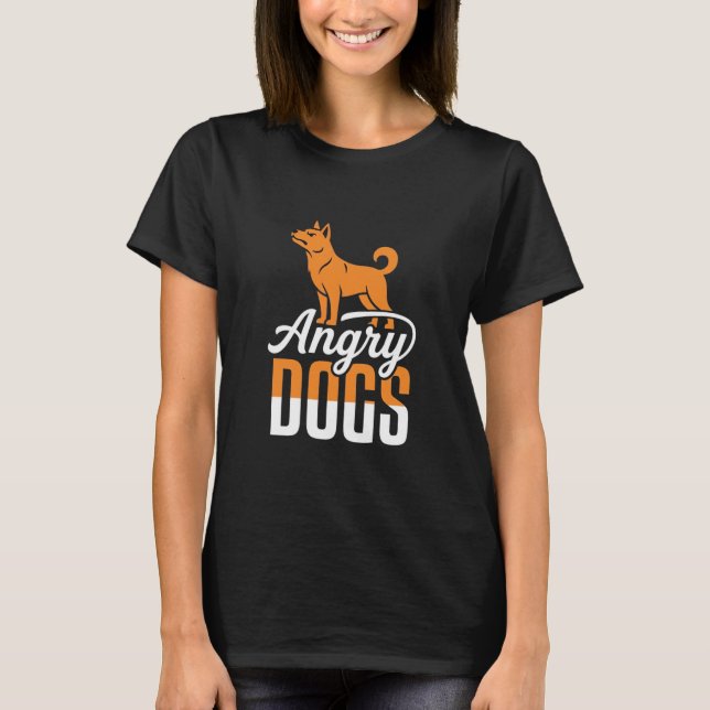 Camiseta Mascote Vetor Cães Irritados (Frente)