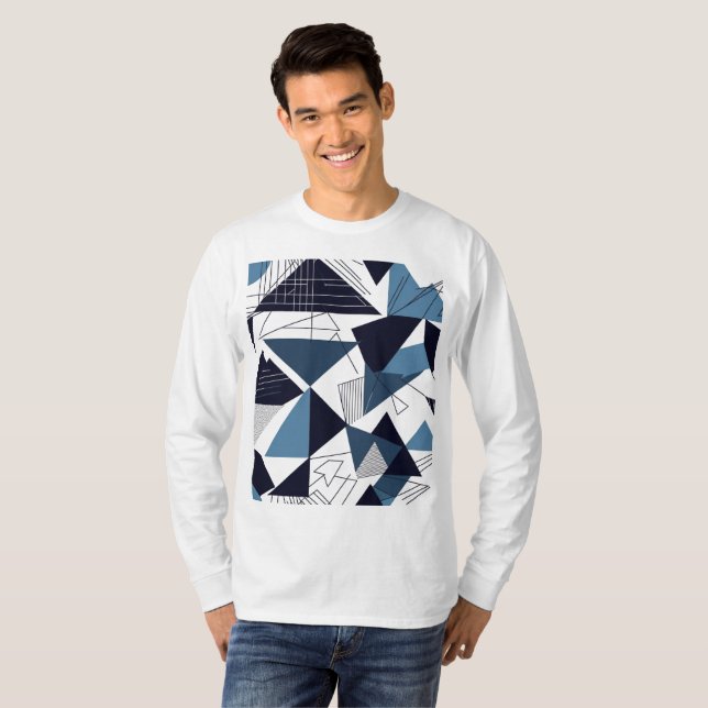 Camiseta Masculina Básica Abstrato 4 Manga Longa (Frente Completa)