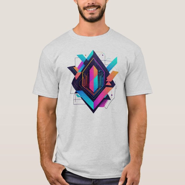 Camiseta Masculina Básica Abstrato Futurista-3 (Frente)