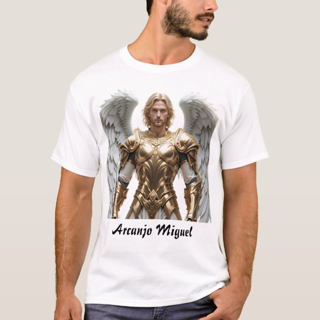 Camiseta Masculina Básica Arcanjo Miguel (Frente)