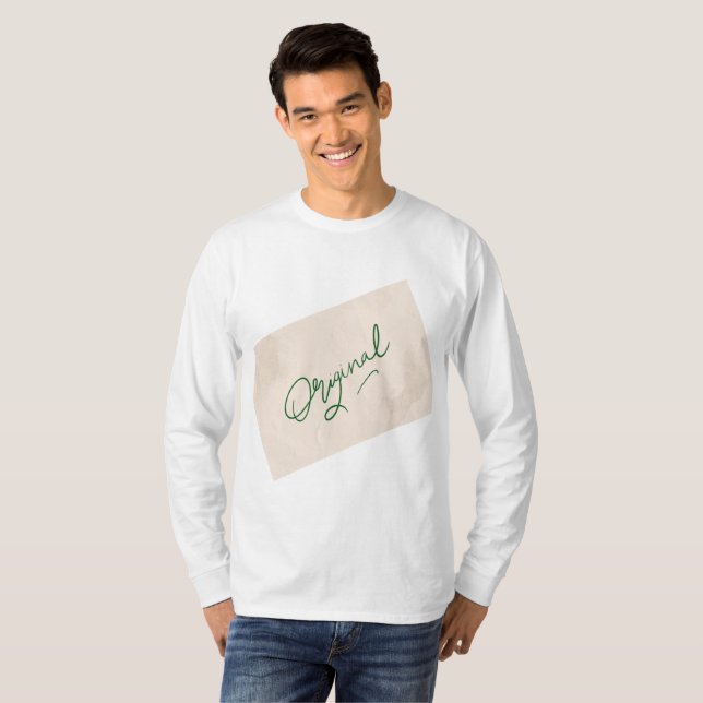 Camiseta masculina básica de manga longa Original  (Frente Completa)