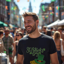 Camiseta masculina básica escura do dia de São Pat