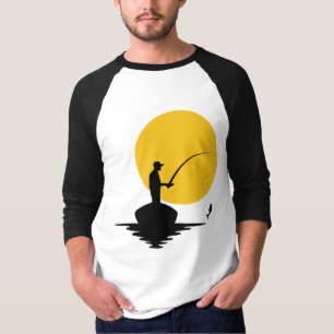 Camiseta Masculina Básica, Mangas Raglan 3/4
