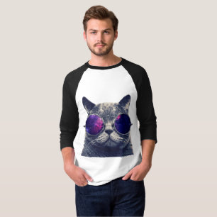 Camiseta Masculina Básica, Mangas Raglan 3/4
