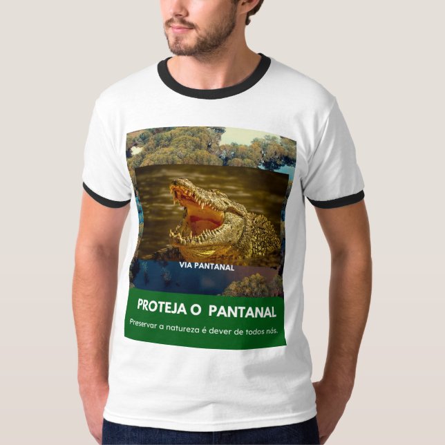 Camiseta Masculina Básica Ringer Jacaré (Frente)