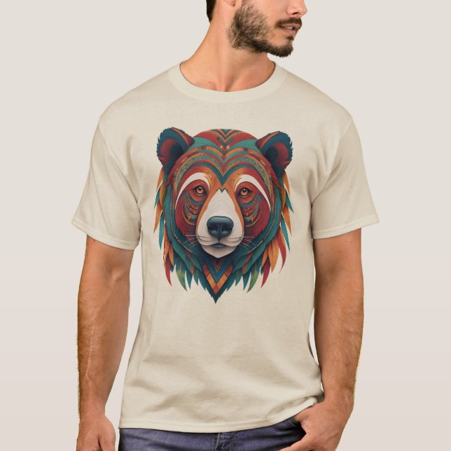 Camiseta Masculina Básica Urso Tribal-2 (Frente)