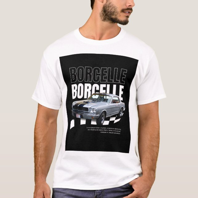 Camiseta masculina Borcelle Thunder Ride carro ant (Frente)
